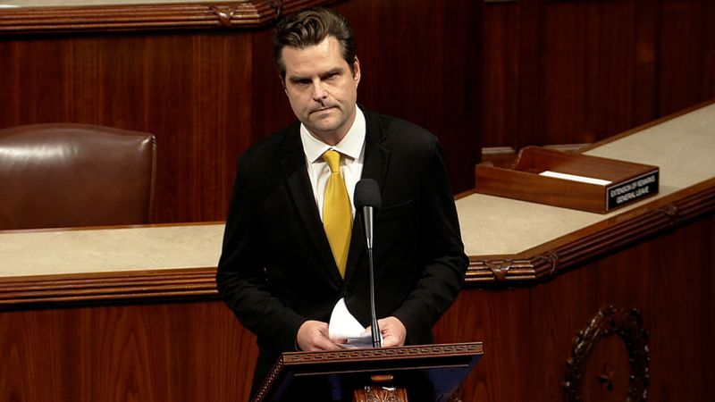 Matt Gaetz moves to oust Kevin McCarthy as House speaker